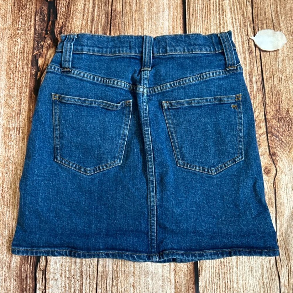 #50 Madewell Straight Denim Exposed Button Front Skirt - Picture 3 of 4